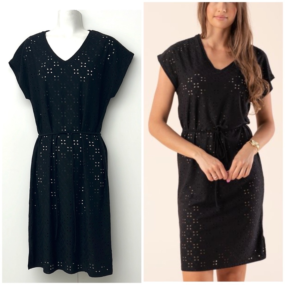 SOYA CONCEPTS | NWT Ingela 3 Eyelet Black Belted Summer Dress - Picture 3 of 13
